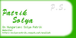 patrik solya business card